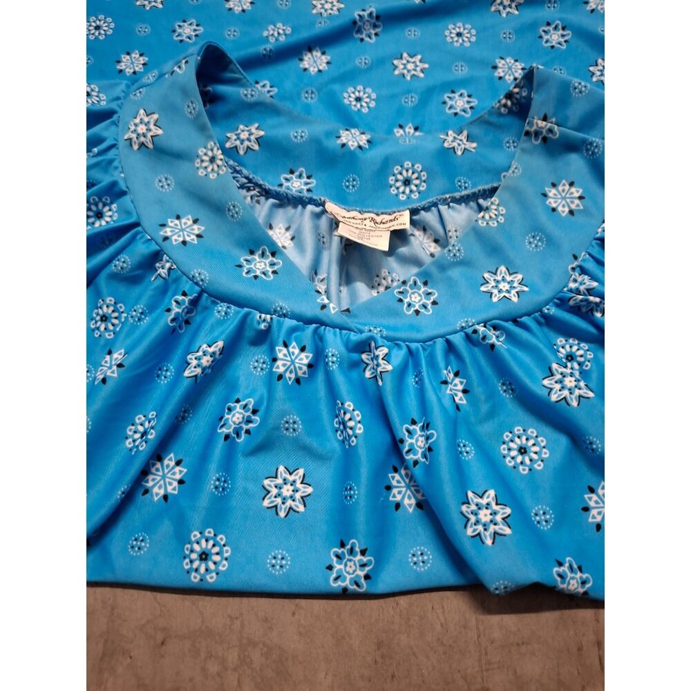 Anthony Richards Womens Size XL Blue Bandana Print Nightgown 100% Polyester